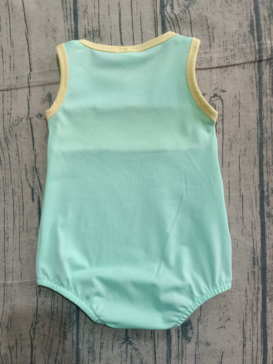 Baby Boys Sleeveless Blue Yellow Aqua Rompers Preorder