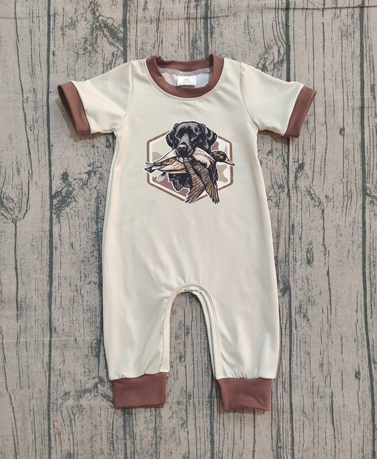 Baby Boys Camo Ducks Dogs Hunting Footie Rompers