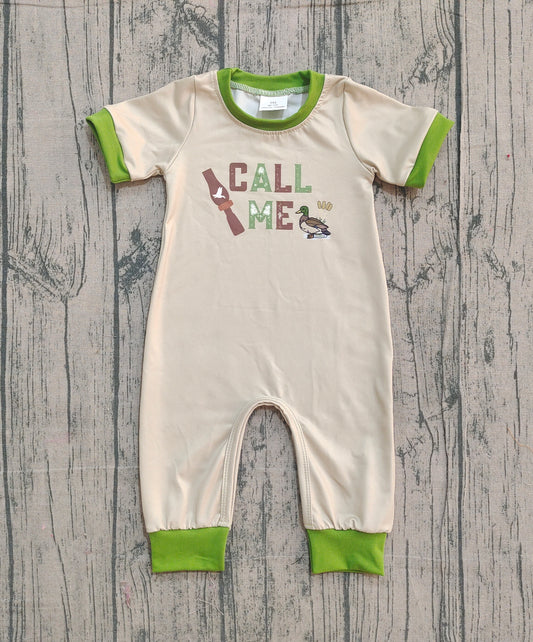 Baby Boys Ducks Call Me Hunting Rompers