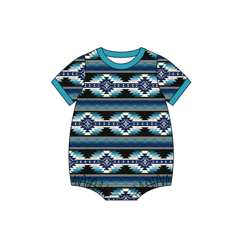 Baby Boys Short Sleeve Western Aztec Rompers Preorder