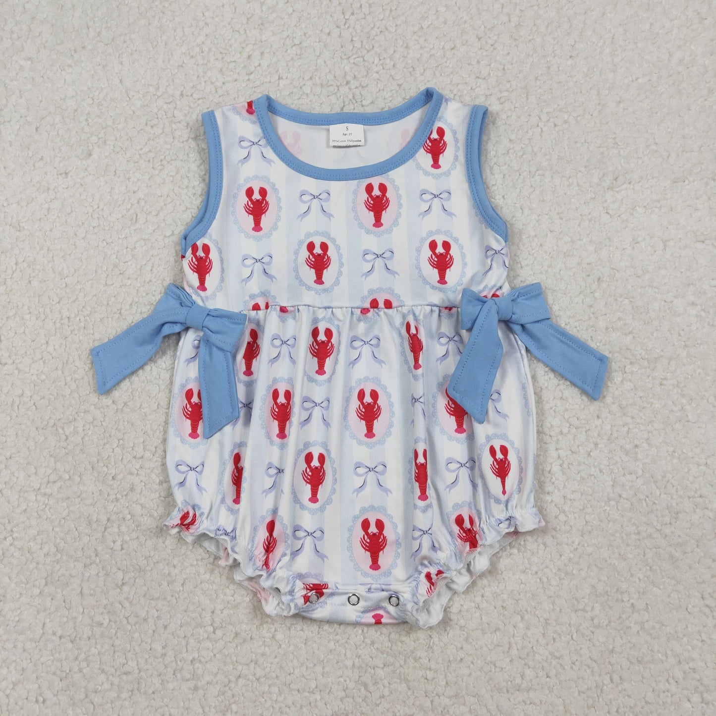 Sibling Baby Girls Bows Crayfishes Tunic Ruffle Shorts Clothes Set Ruffle Knee Length Dresses