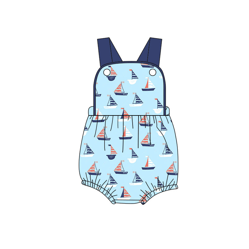 Baby Girls Strap Boats Plaid Ruffle Rompers Preorder