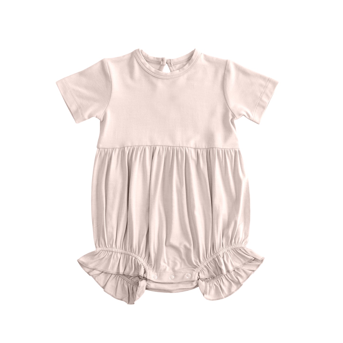 Baby Girls Short Sleeve Light Pink Ruffle Rompers Preorder
