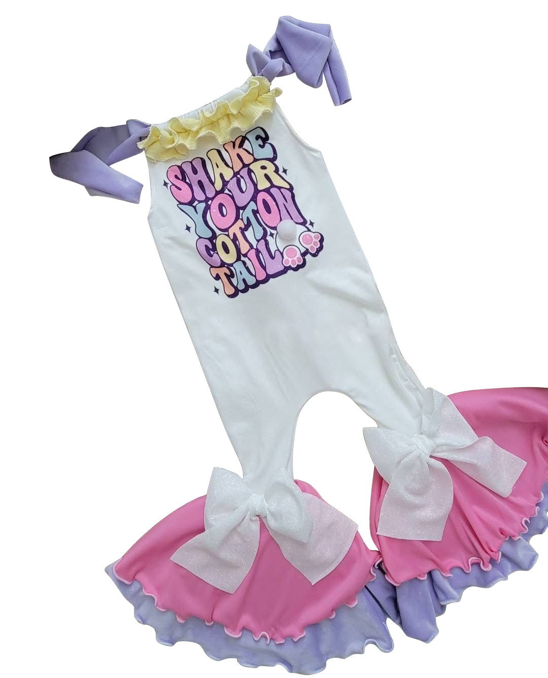 Baby Girls Strap Shake Your Cotton Tall Ruffle Bell Bottom Jumpsuits Preorder