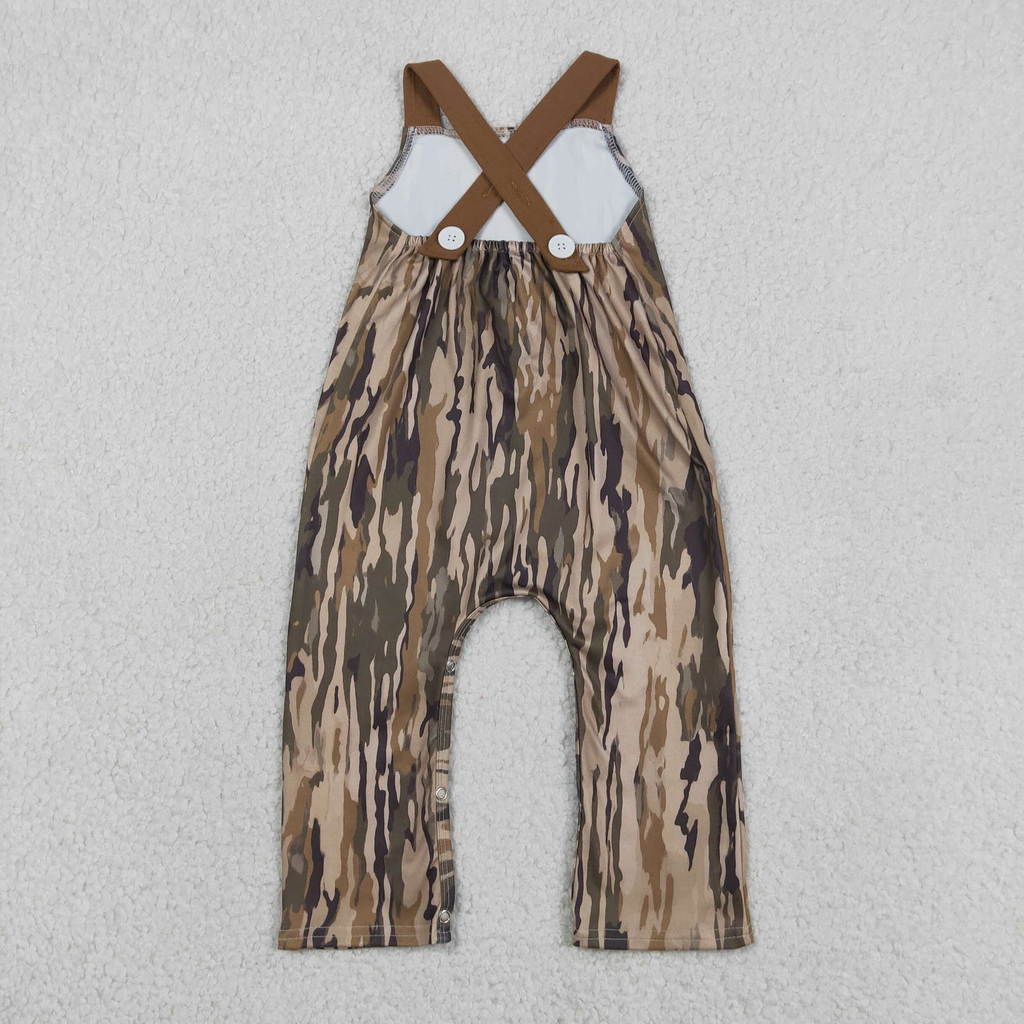 Embroidery Deer Baby Boys Strap Southern Olive Wood Camo Pocket Hunting Jumpsuits