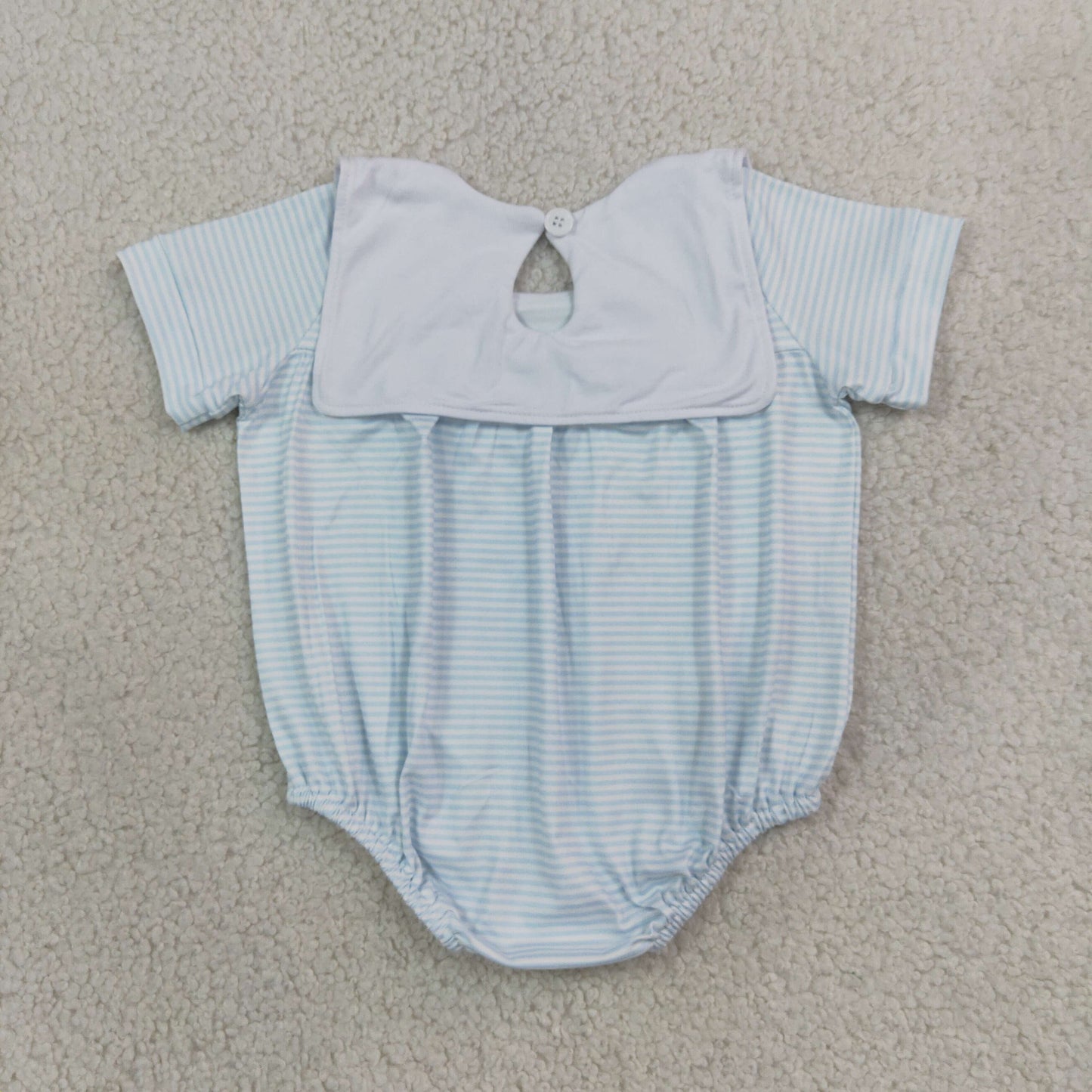 Embroidery Truck House Baby Boys Farm Stripe Rompers