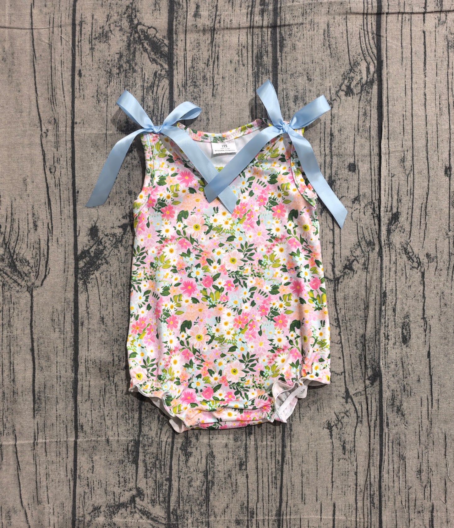 Baby Girls Sleeveless Colorful Floral Ruffle Rompers