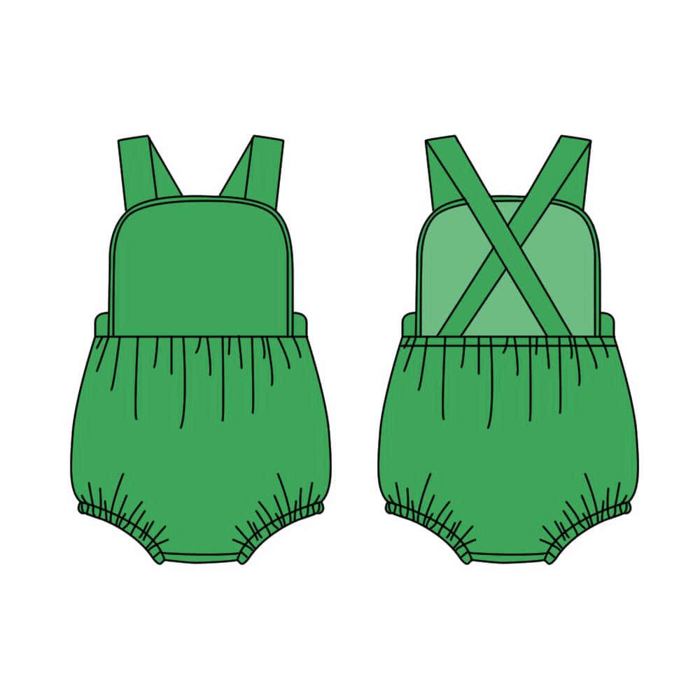 Baby Boys Girls Green Strap Ruffle Rompers Preorder