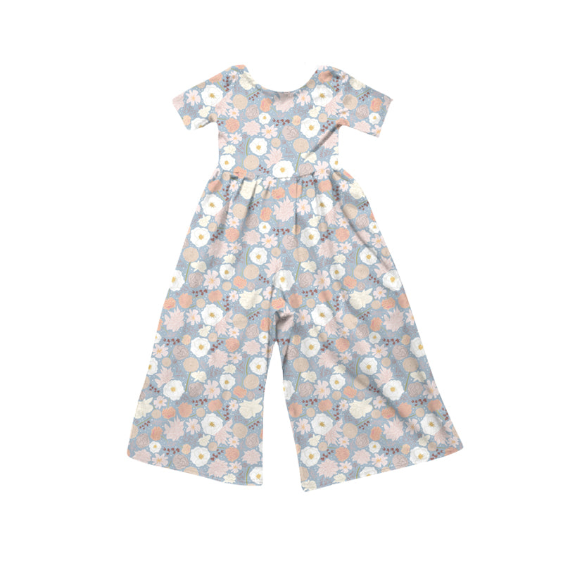 Baby Girls Short Sleeve Colorful Flowers Jumpsuits Preorder