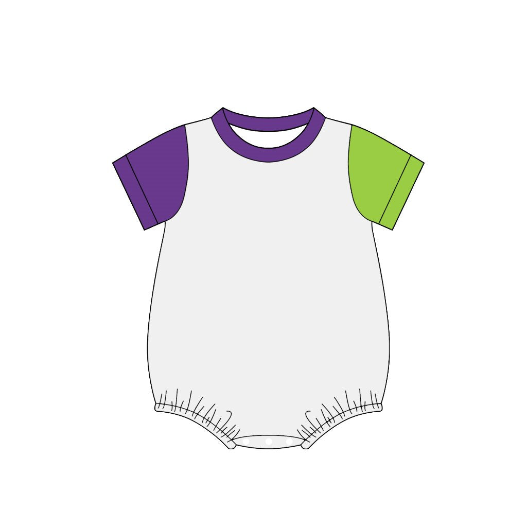 Baby Boys Short Sleeve Patchwork Rompers Preorder