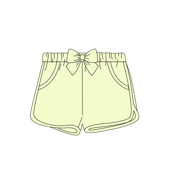Baby Kids Girls Toddler Yellow Bows Summer Shorts Bottoms preorder