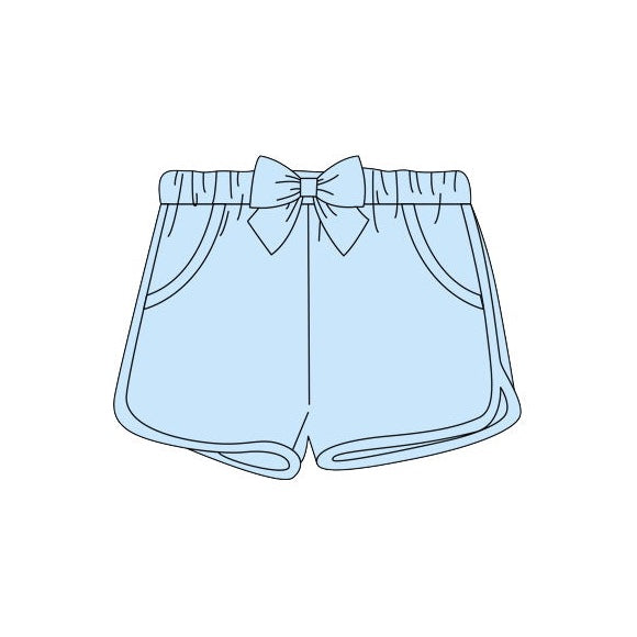 Baby Kids Girls Toddler Light Blue Bows Summer Shorts Bottoms preorder