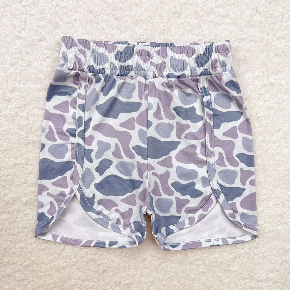 Family Baby Girls Boys Grey Camo Summer Shorts Bottoms