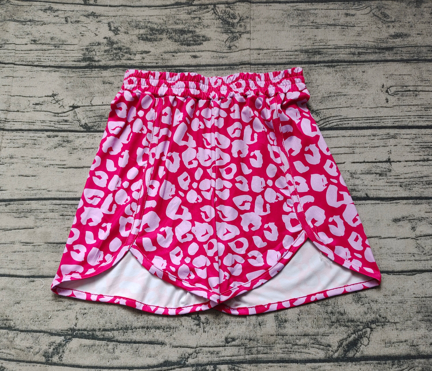 Adult Women Pink Leopard Summer Shorts