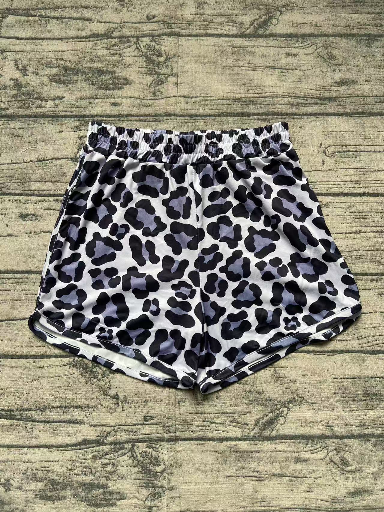 Adult Women Grey Leopard Summer Shorts