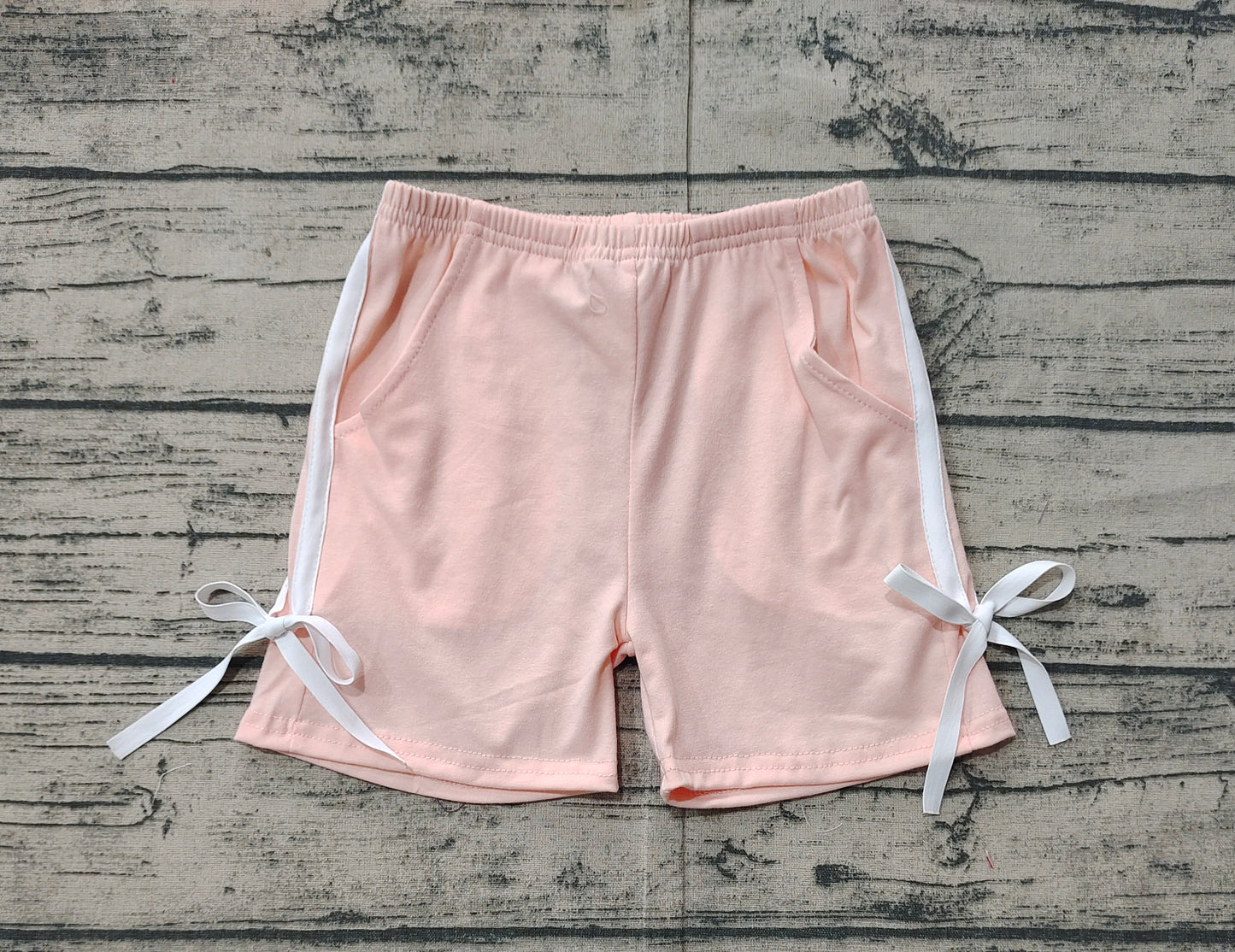 Baby Girls Pink Cotton Bows Sports Shorts Bottoms