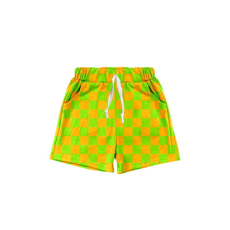 Baby Boys Green Checkered Shorts Bottoms Preorder
