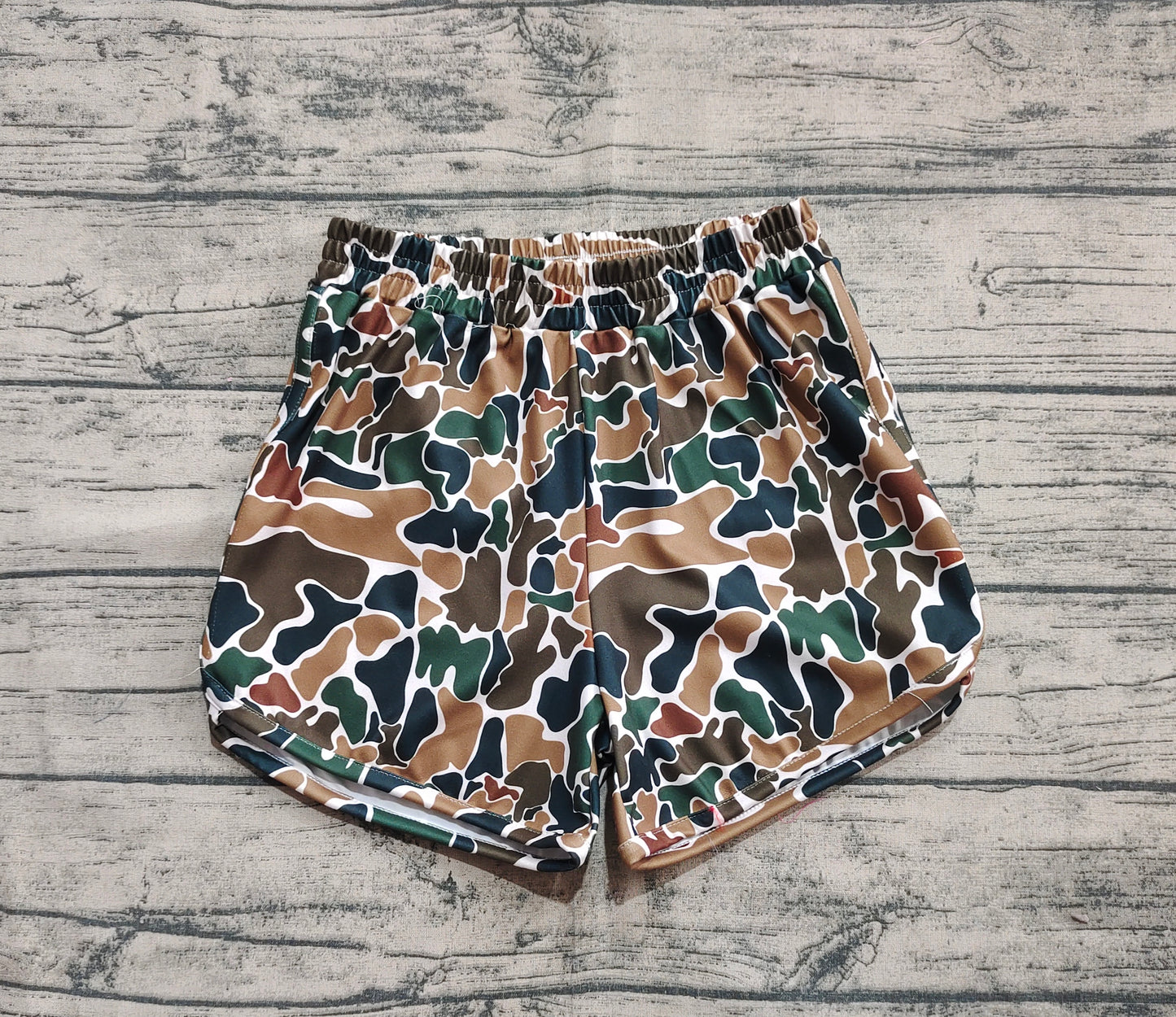 Adult Women Dark Brown Camo Yoga Summer Shorts