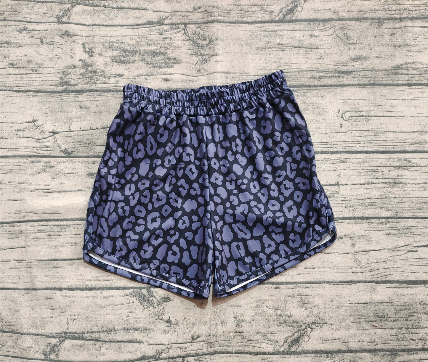 Adult Women Black Leopard Yoga Summer Shorts