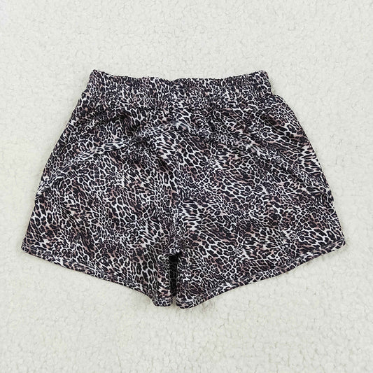 Baby Girls Black Leopard Yoga Shorts Bottoms