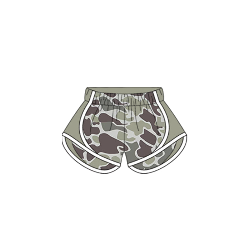 Preorder moq 5 Baby Girls Gray Camo Shorts Bottoms