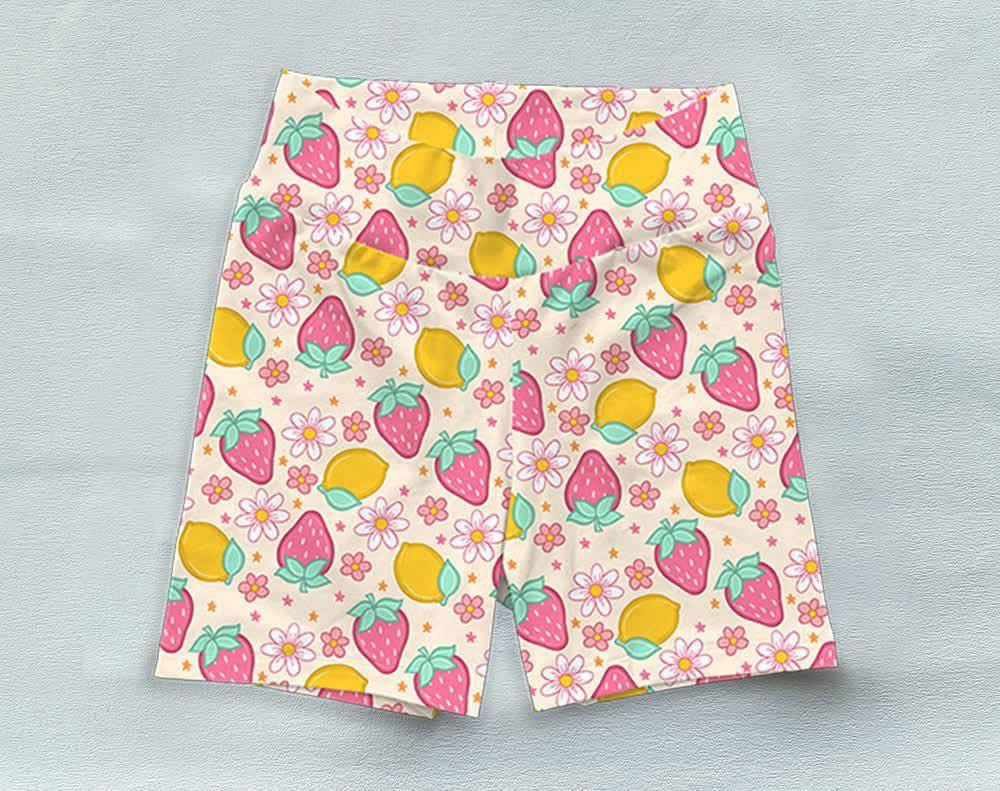 Preorder moq 5 Baby Girls Flowers Strawberry Biking Shorts Bottoms