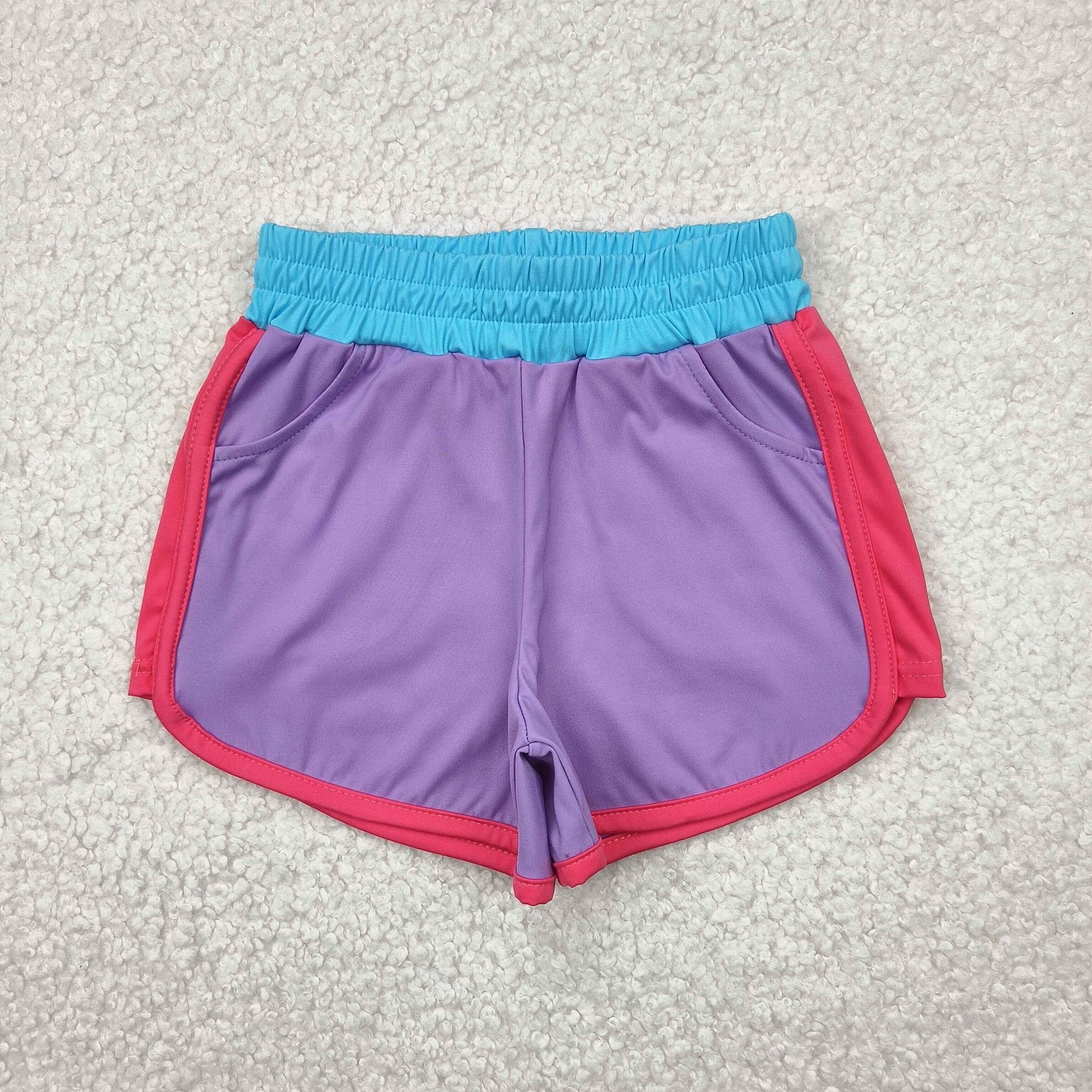 Sibling Baby Girls Colorful Belt Yoga Shorts Bottoms