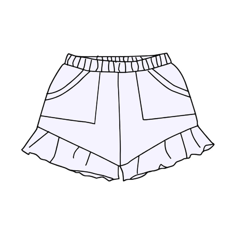 Baby Girls White Pockets Summer Cotton Ruffle Short Bottoms Preorder