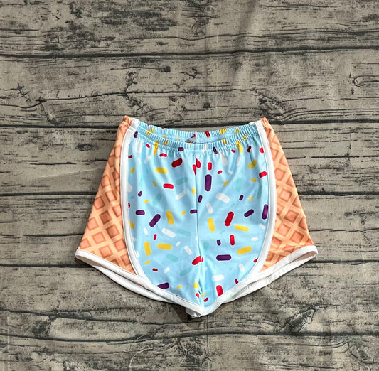 Baby Girls Blue Ice-cream Drip Yoga Shorts Bottoms
