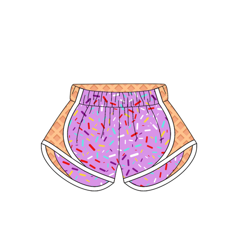 Adult Women Purple Ice-cream Drip Yoga Shorts Bottoms Preorder