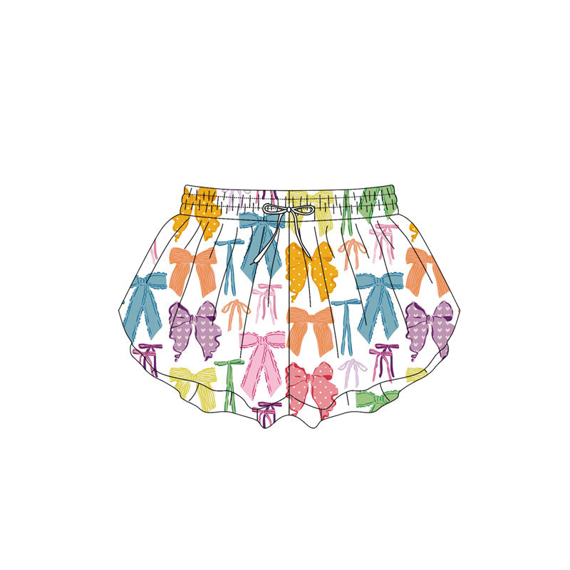 Preorder moq 5 Baby Girls Colorful Bows Summer Shorts Bottoms