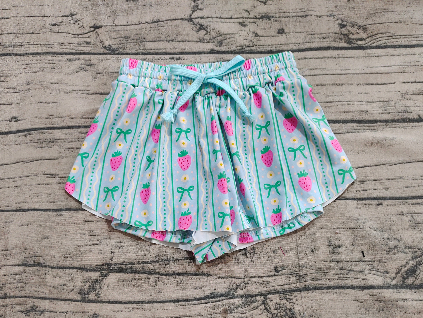 Baby Girls Strawberry Green Bows Summer Shorts Bottoms
