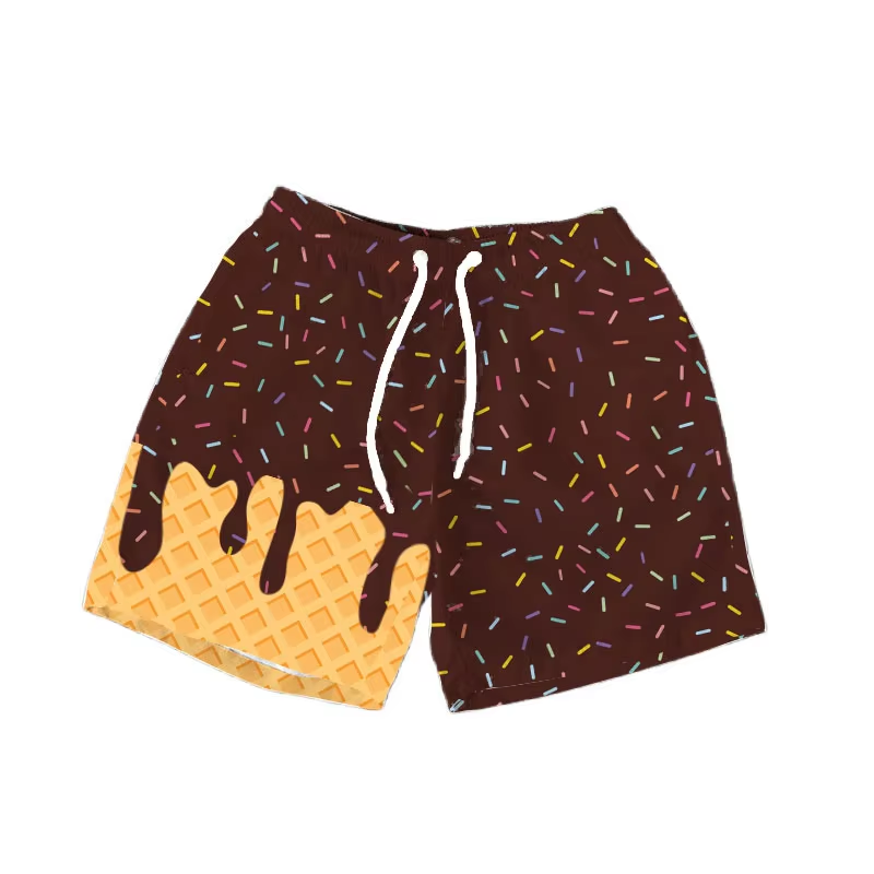 Baby Girls Brown Ice Cream Drip Summer Shorts Bottoms Preorder