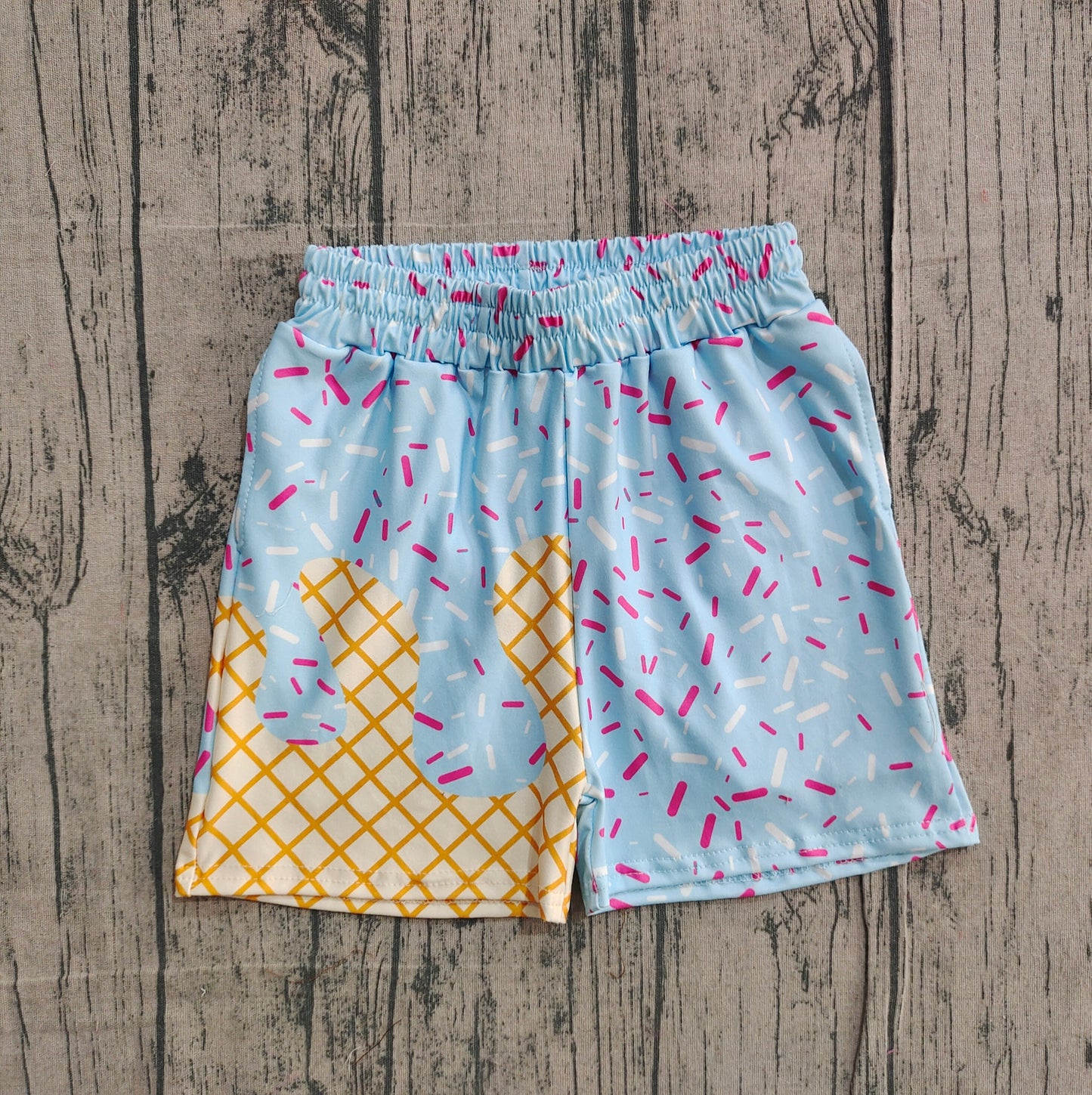 Baby Girls Blue Drip Team Shorts Bottom Preorder