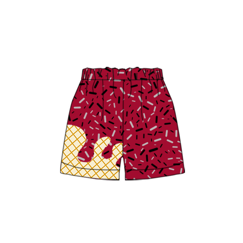 Baby Boys Dark Red Drip Team Shorts Bottom Preorder