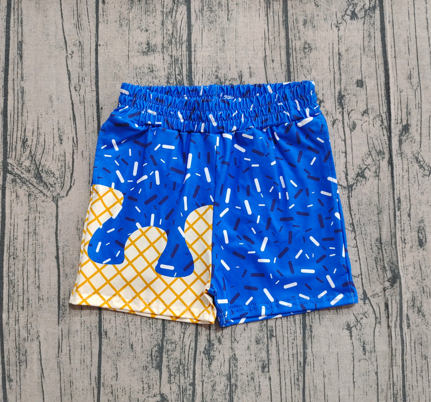 Baby Boys Royal Blue Drip Sprinkle Team Shorts Bottom