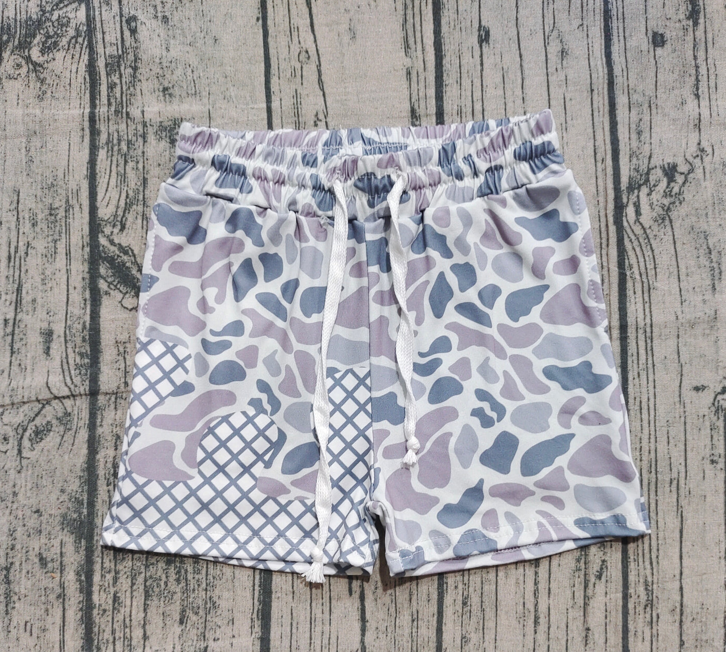 Baby Boys Grey Camo Drip Team Shorts Bottom