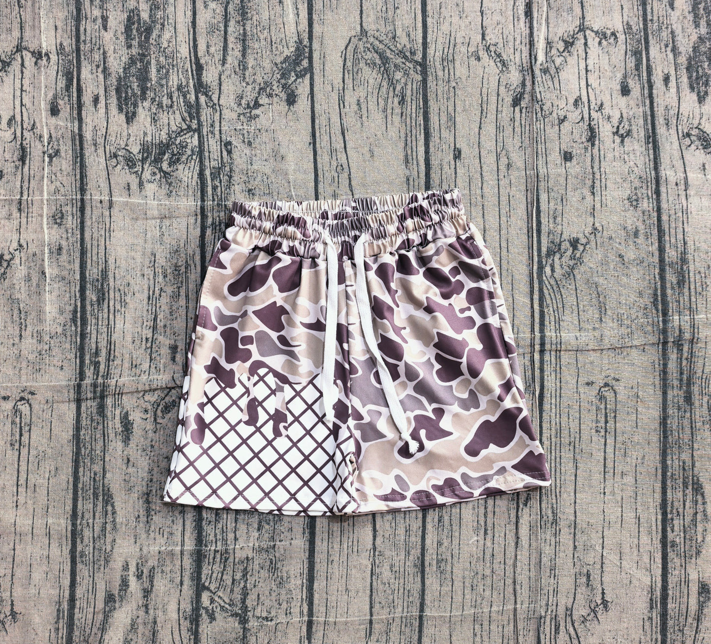 Baby Boys Lavender Camo Drip Team Pockets Shorts Bottom