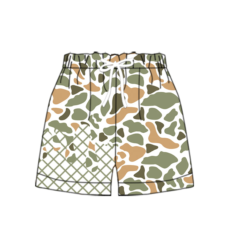 Baby Boys Green Khaki Camo Drip Team Shorts Bottom Preorder
