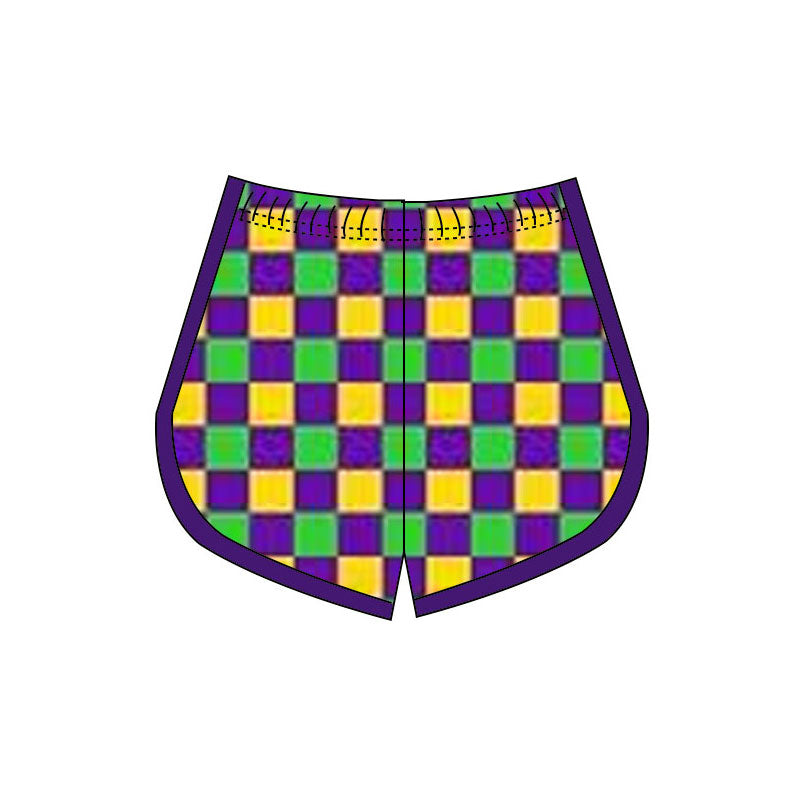 Baby Girls Mardigras Checked Yoga Shorts Bottoms Preorder
