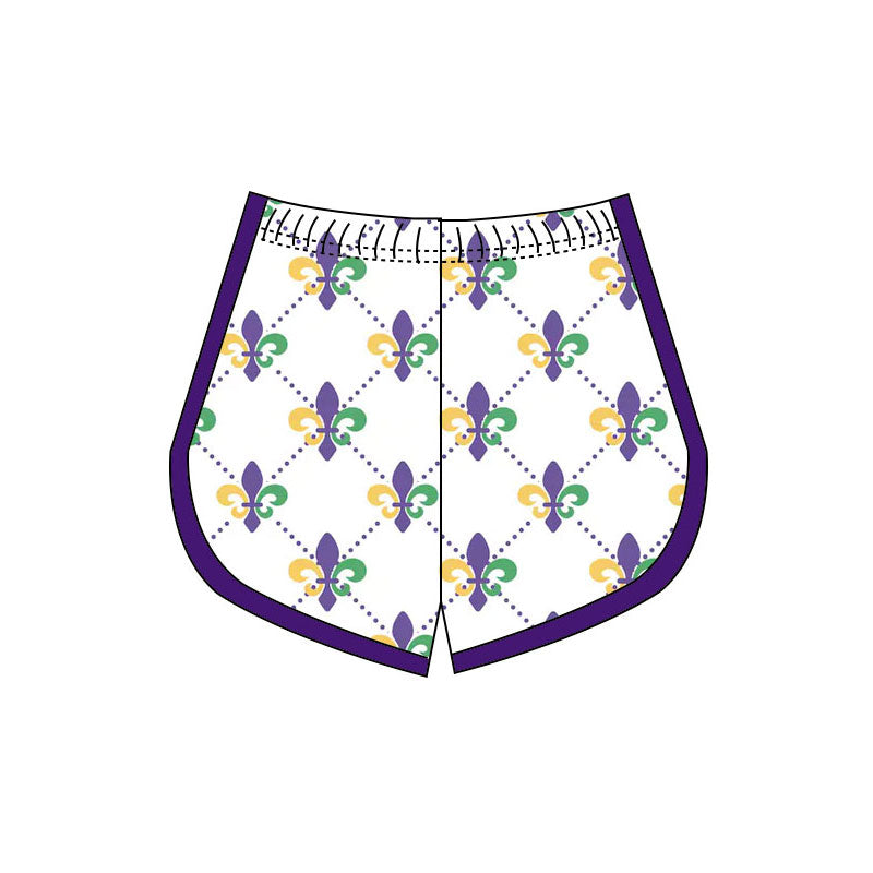 Baby Girls Mardigras Anchors Checked Yoga Shorts Bottoms Preorder