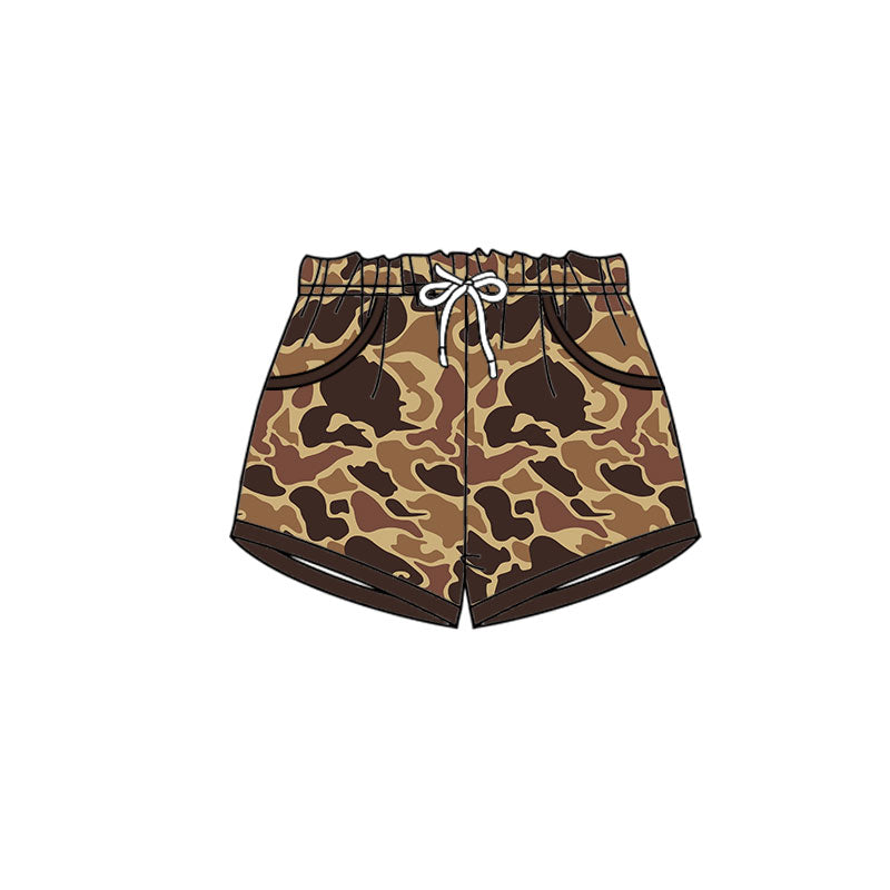 Baby Boys Brown Khaki Camo Hunting Pockets Shorts Bottom Preorder