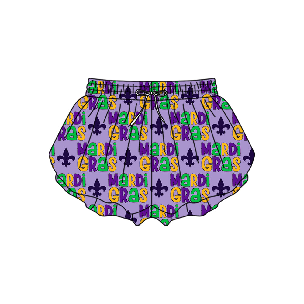 Baby Girls Mardigras Anchors Plaid Yoga Ruffle Shorts Bottom Preorder