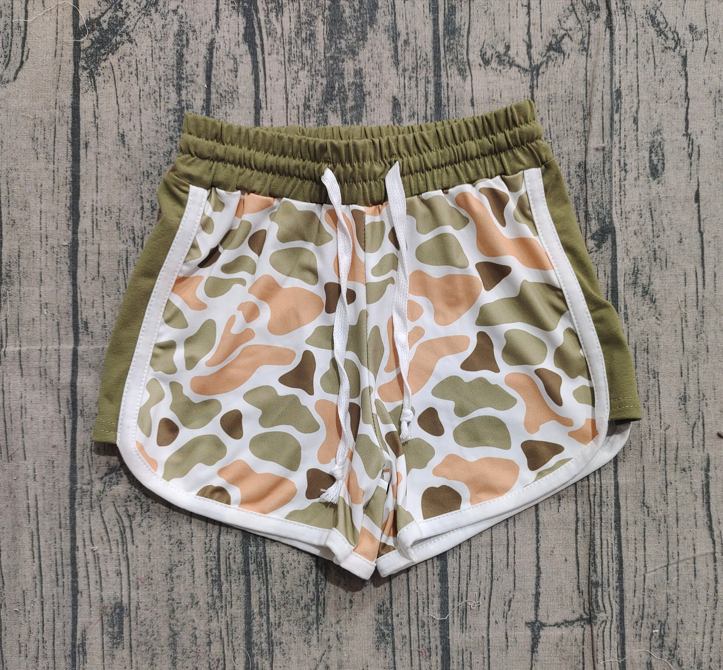 Baby Girls Green Orange Camo Southern Shorts Bottom Preorder