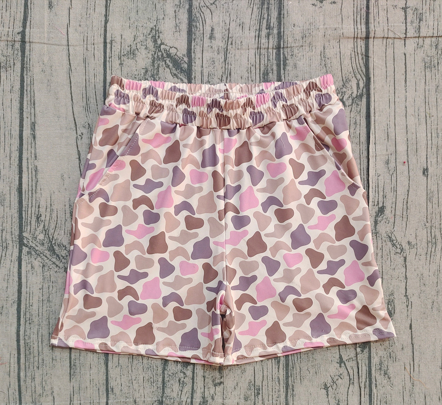 Adult Women Southern Brown Pink Camo Pockets Shorts Bottom