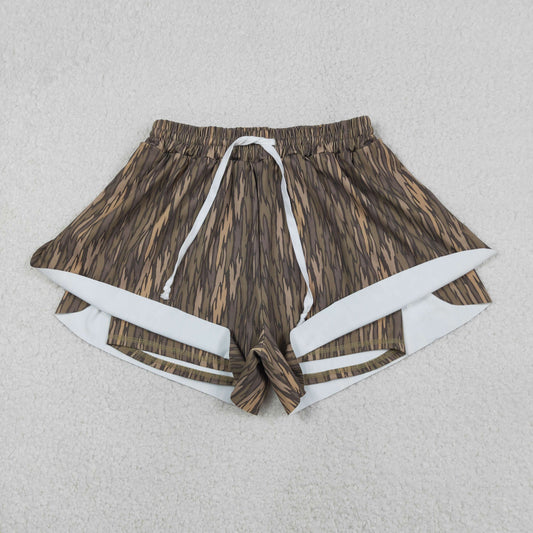 Adult Women Southern Olive Camo Yoga Active Shorts Bottoms