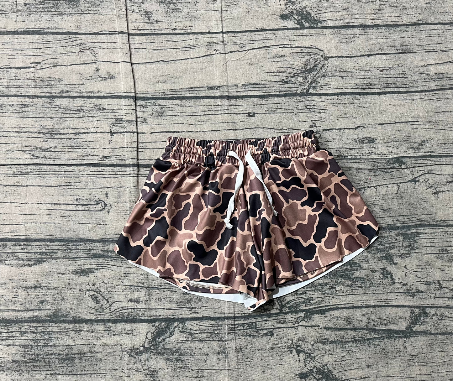 Baby Girls Southern Brown Camo Yoga Active Ruffle Shorts Bottom