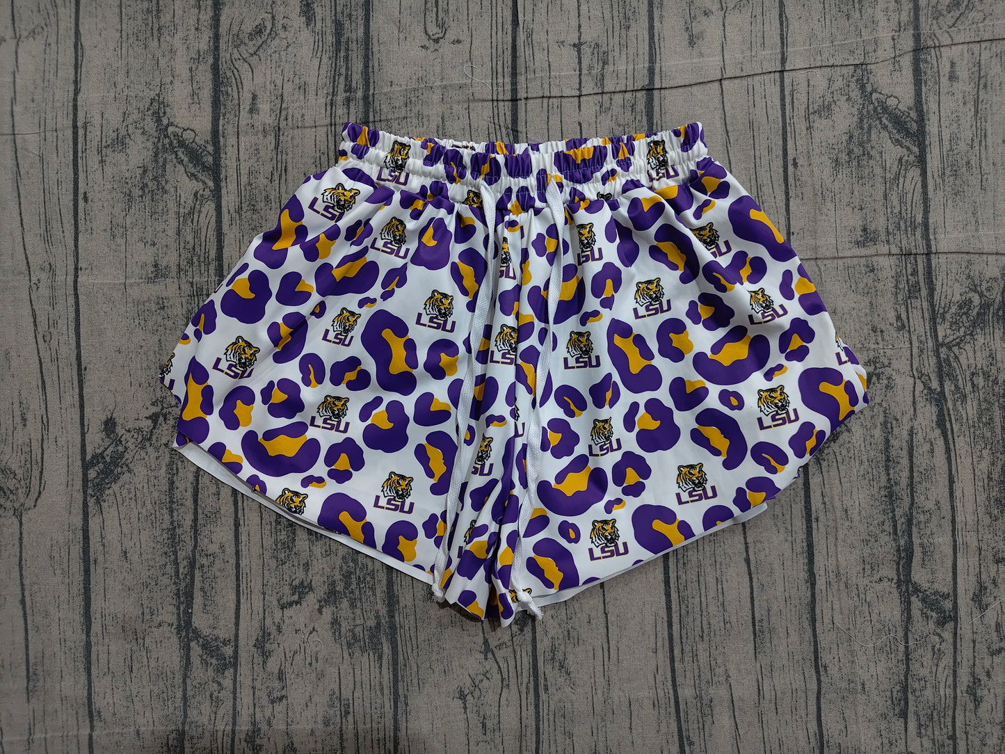 Adult Women Leopard LSU Tigers Team Yoga Active Butterfly Shorts Bottoms