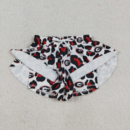 Baby Girls Black Leopard G Yoga Active Team Ruffle Shorts Bottom