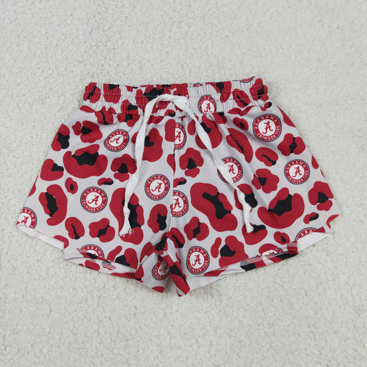 Baby Girls Red Leopard A Team Yoga Active Butterfly Shorts Bottom